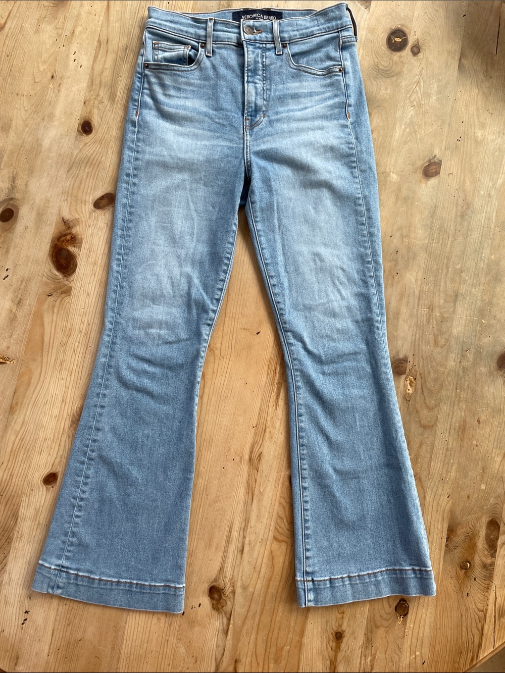 Veronica Beard Carson Ankle Flare High Rise Jeans Size 26 Designer Premium Denim